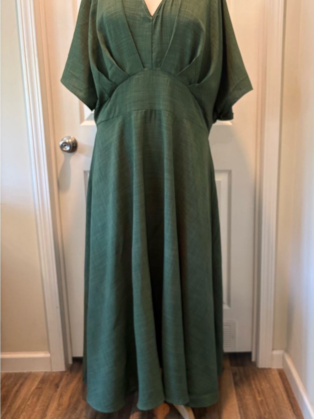 shein olive green dress | Dresses | Shein Vneck Maxi Wedding guest